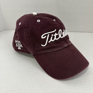 Texas Aggies Titleist Golf Hat Cap Strap Back Maroon Adjustable Script Spell Out